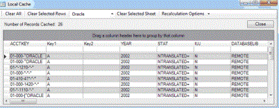 View or Refresh Local Cache – Reporting for Oracle